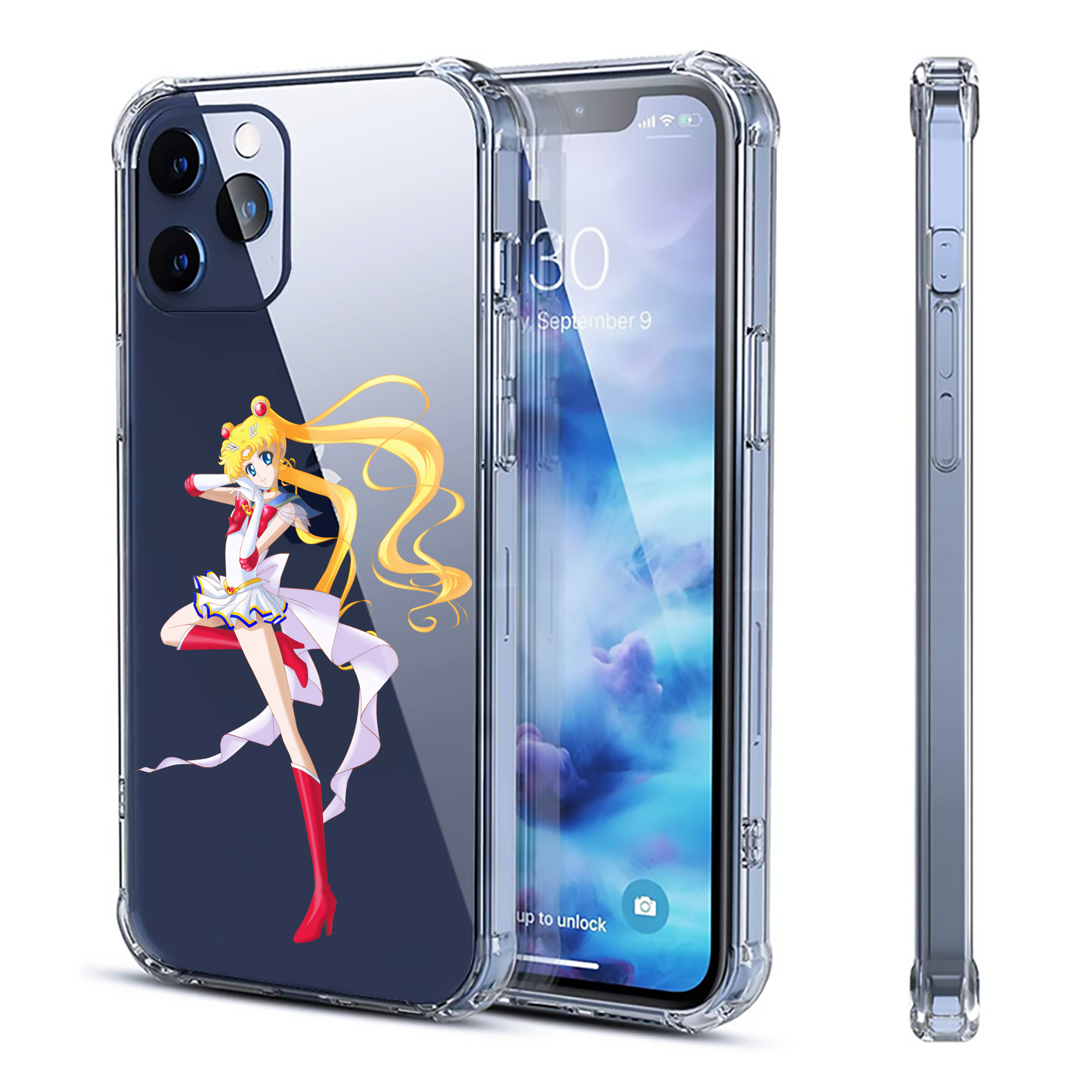（画像用） 美少女戦士セーラームーン 月野 うさぎ つきの うさぎ Sailor Moon Tsukino Usagi 【iPhone 12シリーズ対応】透明スマホケース（クリアソフトケース）
